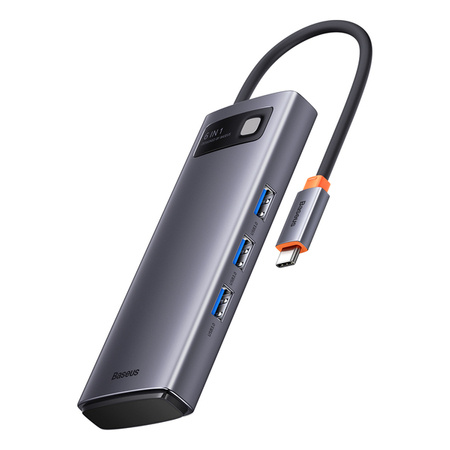 Baseus Metal Gleam 6w1 | Adapter HUB USB-C - 3x USB3.0, SD, TF PD 100W