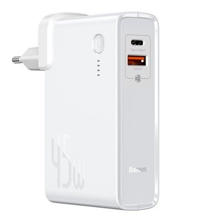 Baseus Power Station | Ładowarka sieciowa + Power Bank 2w1 10000mAh Quick Charge 3.0 Power Delivery 3.0 Huawei Super Charge 5A 45W + kabel 60W EOL