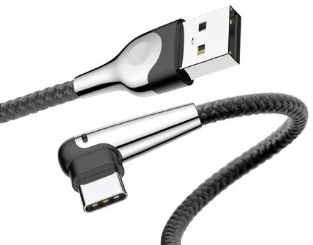 Baseus Sharp-bird | Kątowy kabel USB Type-C USB-C Quick Charge 3A 100cm z diodą LED EOL