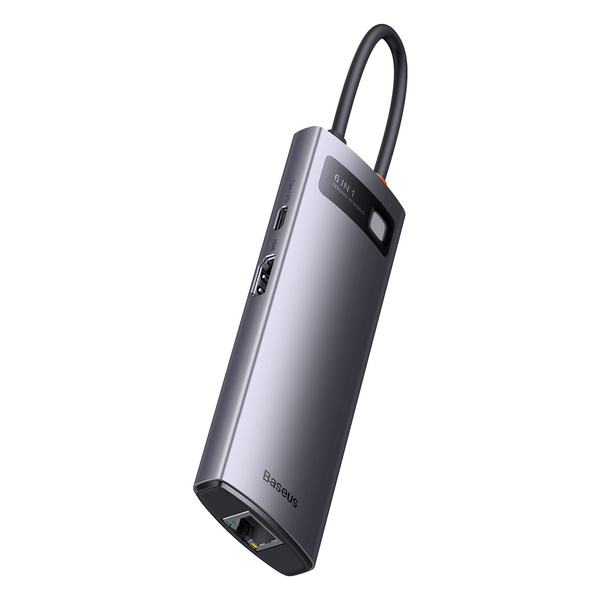 Baseus StarJoy 6-Port | Adapter HUB USB-C - HDMI/ 3*USB3.0/ RJ45/ PD 100W
